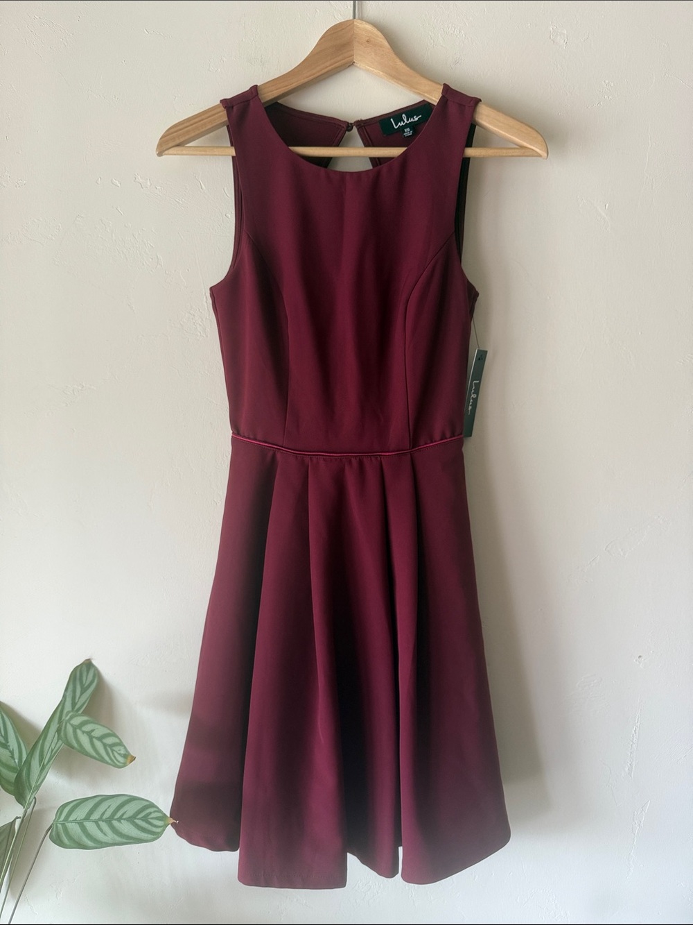 Lulu's Wine Sleeveless Fit & Flare Midi Dress
